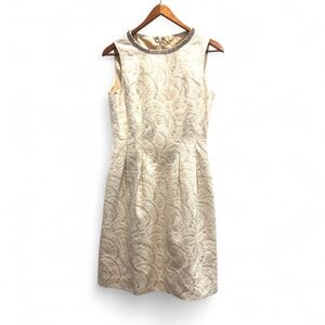 Antonio Melani | Women’s Vintage Sequin Elegant Cream Sleeveless Dress | 4